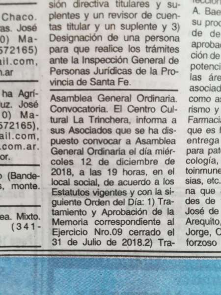 Convocatoria a Asamblea General 